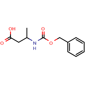 Chemical structure of 3-(Cbz-amino)-butanoic acid , CAS 51440-81-4, AChemBlock P37718