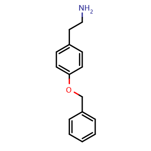 Chemical structure of 4-(Benzyloxy)-benzeneethanamine , CAS 51179-05-6, AChemBlock P37733