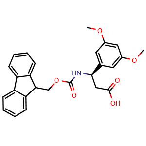 Chemical structure of Fmoc-(R)-3,5-dimethoxy-b-phenylalanine , CAS 511272-41-6, AChemBlock P37741