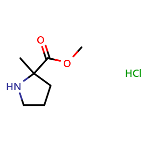 Chemical structure of 2-Methyl-DL-proline methyl ester hydrochloride , CAS 51098-46-5, AChemBlock P37748