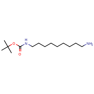 Chemical structure of N-Boc-nonane-1,9-diamine , CAS 510754-90-2, AChemBlock P37752