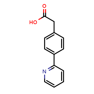 Chemical structure of 4-(2-Pyridinyl)benzeneacetic acid , CAS 51061-67-7, AChemBlock P37755