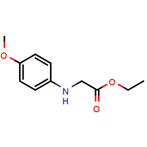 Chemical structure of N-(4-Methoxyphenyl)glycine ethyl ester , CAS 50845-77-7, AChemBlock P37766