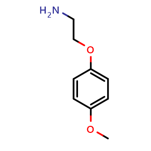 Chemical structure of 2-(4-Methoxyphenoxy)ethanamine , CAS 50800-92-5, AChemBlock P37768