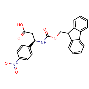 Chemical structure of Fmoc-R-3-Amino-3-(4-nitrophenyl)propionic acid , CAS 507472-26-6, AChemBlock P37772