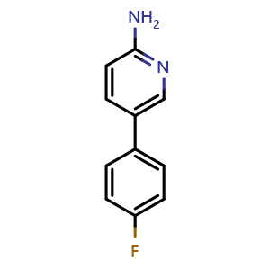 Chemical structure of 5-(4-Fluorophenyl)-2-pyridinamine , CAS 503536-73-0, AChemBlock P37801
