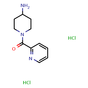 Chemical structure of 1-(2-Pyridinylcarbonyl)-4-piperidinamine dihydrochloride , CAS 503464-73-1, AChemBlock P37806