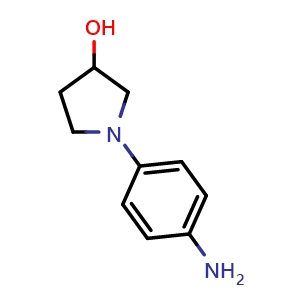 Chemical structure of 1-(4-Aminophenyl)-3-pyrrolidinol , CAS 503457-32-7, AChemBlock P37808