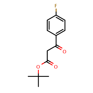 Chemical structure of tert-Butyl b-oxo-4-fluoro-benzenepropanoate , CAS 502424-52-4, AChemBlock P37824
