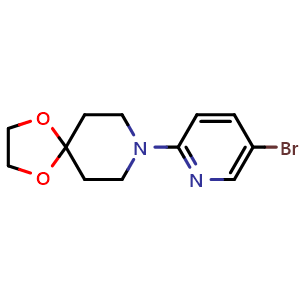 Chemical structure of 1-(5-Bromopyridin-2-yl)-4-piperidone ethyleneketal , CAS 501954-42-3, AChemBlock P37825