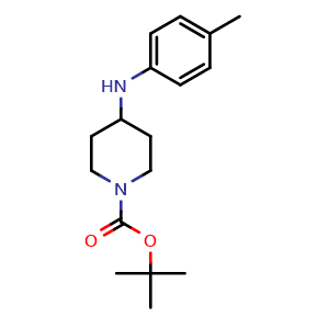 Chemical structure of 1-Boc-4-[(4-methylphenyl)amino]-piperidine , CAS 501673-99-0, AChemBlock P37827