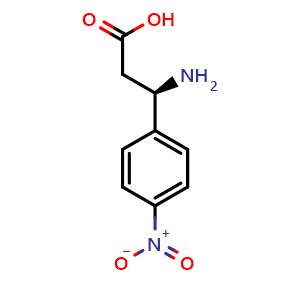 Chemical structure of R-3-Amino-3-(4-nitrophenyl)propionic acid , CAS 501120-99-6, AChemBlock P37833