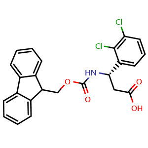 Chemical structure of Fmoc-(S)-2,3-dichloro-b-phenylalanine , CAS 501015-35-6, AChemBlock P37835