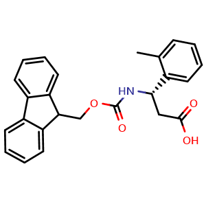 Chemical structure of Fmoc-S-3-Amino-3-(2-methylphenyl)propionic acid , CAS 501015-26-5, AChemBlock P37838