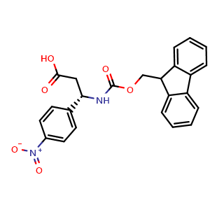 Chemical structure of Fmoc-S-3-Amino-3-(4-nitrophenyl)propionic acid , CAS 501015-25-4, AChemBlock P37839