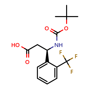 Chemical structure of Boc-(R)-2-trifluoromethyl-b-phenylalanine , CAS 501015-17-4, AChemBlock P37841