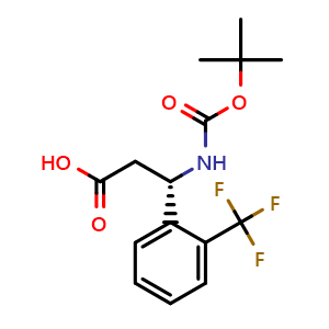 Chemical structure of Boc-(S)-2-trifluoromethyl-b-phenylalanine , CAS 500770-77-4, AChemBlock P37851
