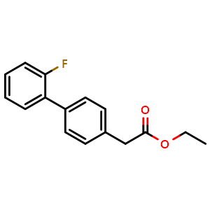 Chemical structure of Ethyl 2'-fluoro-4-biphenylylacetate , CAS 5002-30-2, AChemBlock P37859