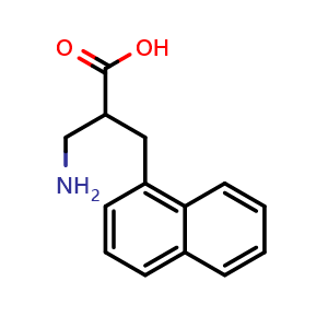 Chemical structure of a-(Aminomethyl)-1-naphthalenepropanoic acid , CAS 497059-63-9, AChemBlock P37880