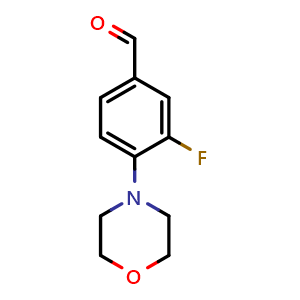 Chemical structure of 3-Fluoro-4-(4-morpholinyl)-benzaldehyde , CAS 495404-90-5, AChemBlock P37887