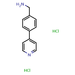 Chemical structure of 4-(4-Pyridinyl)benzenemethanamine dihydrochloride , CAS 2512185-47-4, AChemBlock P37900
