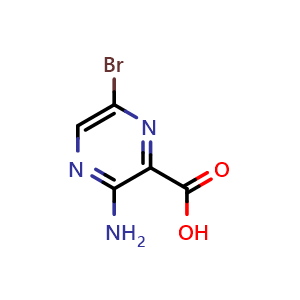 Chemical structure of 3-Amino-6-bromopyrazine-2-carboxylic acid , CAS 486424-37-7, AChemBlock P37901