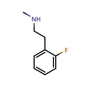 Chemical structure of 2-Fluoro-N-methyl-benzeneethanamine , CAS 485404-58-8, AChemBlock P37905