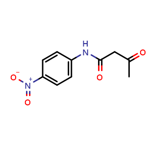 Chemical structure of N-(4-Nitrophenyl)-3-oxo-butanamide , CAS 4835-39-6, AChemBlock P37907
