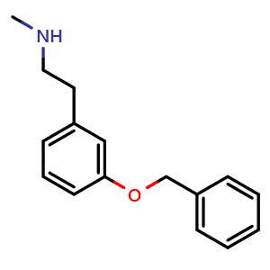 Chemical structure of N-Methyl-3-(benzyloxy)-benzeneethanamine , CAS 475086-52-3, AChemBlock P37938