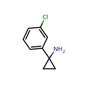 Chemical structure of 1-(3-Chlorophenyl)-cyclopropanamine , CAS 474709-84-7, AChemBlock P37942
