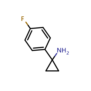 Chemical structure of 1-(4-Fluorophenyl)-cyclopropanamine , CAS 474709-83-6, AChemBlock P37943