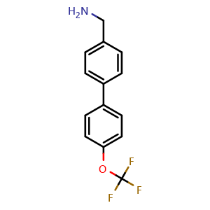 Chemical structure of 4'-(Trifluoromethoxy)-biphenyl-4-methanamine , CAS 472964-25-3, AChemBlock P37959