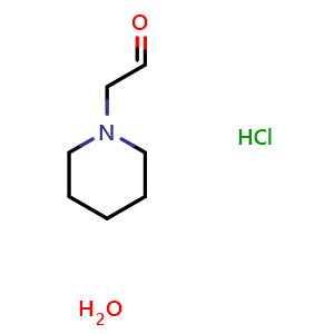 Chemical structure of 1-Piperidineacetaldehyde hydrochloride H2O , CAS 4671-96-9, AChemBlock P37973