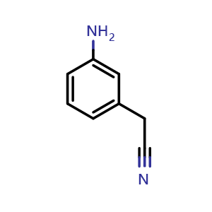 Chemical structure of 3-Amino-benzeneacetonitrile , CAS 4623-24-9, AChemBlock P37983