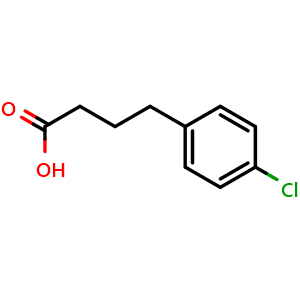 Chemical structure of 4-Chlorobenzenebutanoic acid , CAS 4619-18-5, AChemBlock P37987