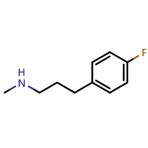 Chemical structure of 4-Fluoro-N-methyl-benzenepropanamine , CAS 459872-39-0, AChemBlock P37997