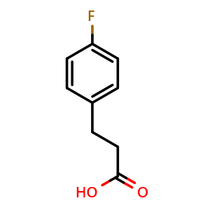 Chemical structure of 4-Fluoro-benzenepropanoic acid , CAS 459-31-4, AChemBlock P38000