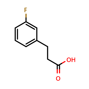 Chemical structure of 3-Fluoro-benzenepropanoic acid , CAS 458-45-7, AChemBlock P38005