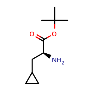 Chemical structure of (S)-tert-Butyl 2-amino-3-cyclopropylpropanoate , CAS 457059-27-7, AChemBlock P38011