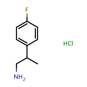 Chemical structure of 4-Fluoro-b-methyl-benzeneethanamine hydrochloride , CAS 456-01-9, AChemBlock P38013