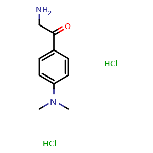 Chemical structure of 2-Amino-1-[4-(dimethylamino)phenyl]ethanone dihydrochloride , CAS 446022-62-4, AChemBlock P38045