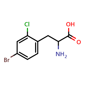 Chemical structure of 4-Bromo-2-chloro-DL-phenylalanine , CAS 444727-07-5, AChemBlock P38053