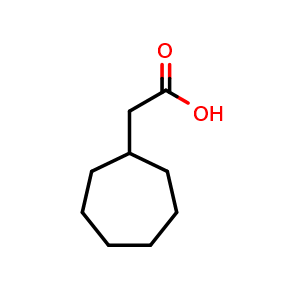 Chemical structure of Cycloheptaneacetic acid , CAS 4401-20-1, AChemBlock P38069