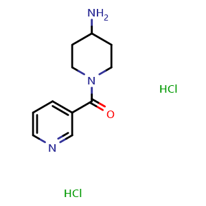 Chemical structure of 1-(3-Pyridinylcarbonyl)-4-piperidinamine dihydrochloride , CAS 440102-71-6, AChemBlock P38070