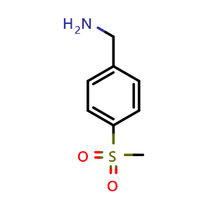 Chemical structure of 4-(Methylsulfonyl)benzylamine , CAS 4393-16-2, AChemBlock P38076