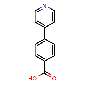 Chemical structure of 4-(Pyridin-4-yl)benzoic acid , CAS 4385-76-6, AChemBlock P38080