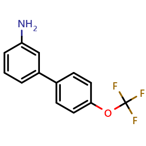 Chemical structure of 4'-(Trifluoromethoxy)-biphenyl-3-amine , CAS 436150-22-0, AChemBlock P38092