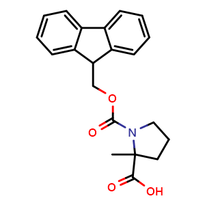 Chemical structure of 1-Fmoc-2-methyl-DL-proline , CAS 433220-67-8, AChemBlock P38100