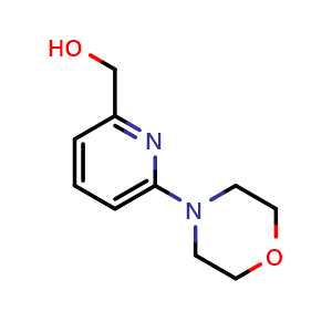 Chemical structure of 6-(4-Morpholinyl)-2-pyridinemethanol , CAS 432554-77-3, AChemBlock P38101
