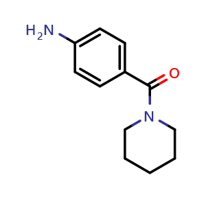Chemical structure of 4-(1-Piperidinylcarbonyl)aniline , CAS 42837-37-6, AChemBlock P38116